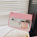 Fashion Letter Clutch Bag Transparent Cosmetic Bag PVC Travel Make Up Organiz