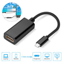 Type-C to HDMI-Compatible Adapter 4kx2k 30Hz 1080P Phone PC TV Wire (Black)