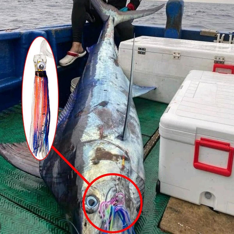 6 Pcs Seawater Fishing Trolling Lure Set Tuna Lures Octopus Squid Skirt Baits`