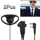 2PCS 2 Pin D-Shape Earpiece Headset MIC PTT for Baofeng Kenwood Puxing TYT Radio