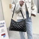 Winter Nylon Padded Quilted Handbag Winter Warm Tote Bag Large Capacity Handbag