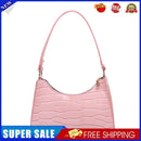PU Alligator Pattern Underarm Bag Women Retro Solid Color Handbag (Pink)