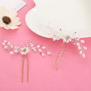 Handmade Wedding Party Floral Shape Bride Headdress Hair Fork Hairpins