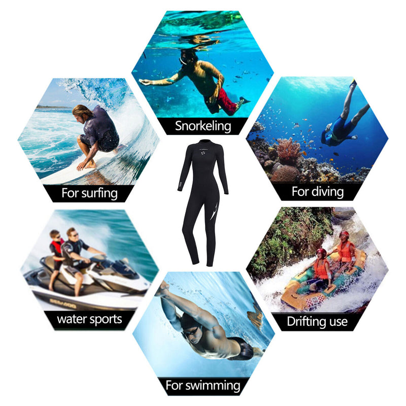 3mm Neoprene Wetsuits Women Scuba Diving Suits for Water Sports (Black XL) Newly