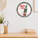 Round Metal Tin Sign Plaque Wall Wine Posters Iron Painting for Bar (B) Newly