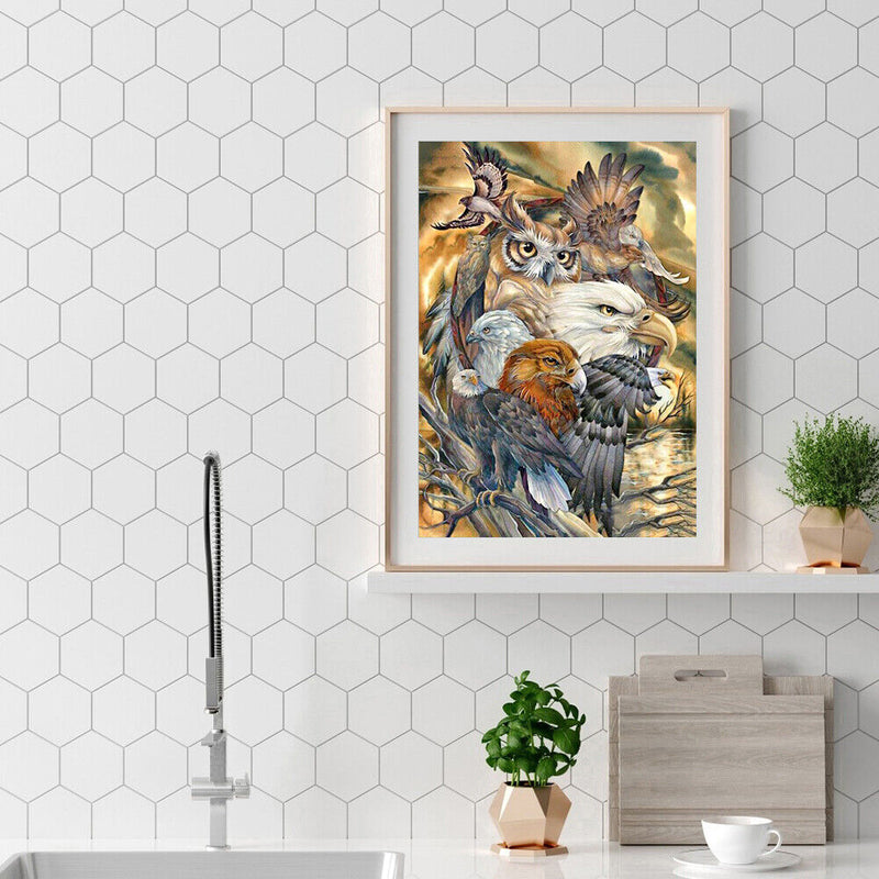 Home Decor Rhinestone Diamond Painting Owl Group Mosaic Drill Point Handicraft