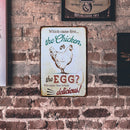 Chicken Eggs Letter Metal Plate Poster Bar Pub Tin Plates Painting Wall Signs