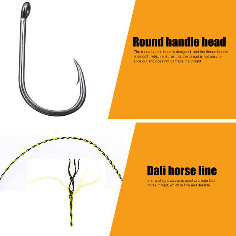 #A 2 Packs Hair Rigs Braided Line High Sensitivity Portable Thread Steel Hook Ri