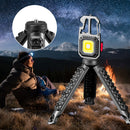 Pocket Keychain Flashlight Tripod Work Light Bracket for Outdoor Camping Fi