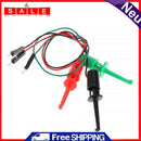 3pcs Transistor Tester Hook Type Test Clip Probes Kit with Male Head DuPont Line