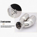 Stainless Steel Bent Dual Exhaust Tip Bolt-on Rolled Edge Slant Cut 76mm In