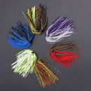 6 Bundles Silicone Skirts Fishing Bait DIY Salty Rubber Jig Bait Squid Fisc