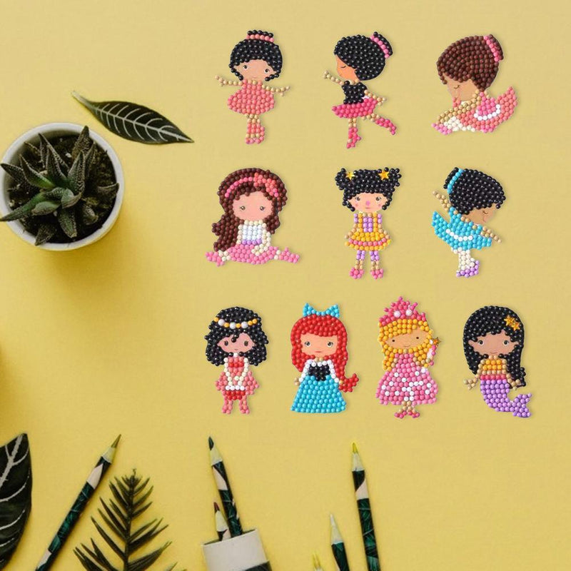 DIY Full Drill Embroidery Cartoon Girls Diamond Painting Stickers Children Gifts