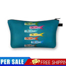 Fish Printed Hand Hold Travel Storage Cosmetic Bag Toiletry Bag