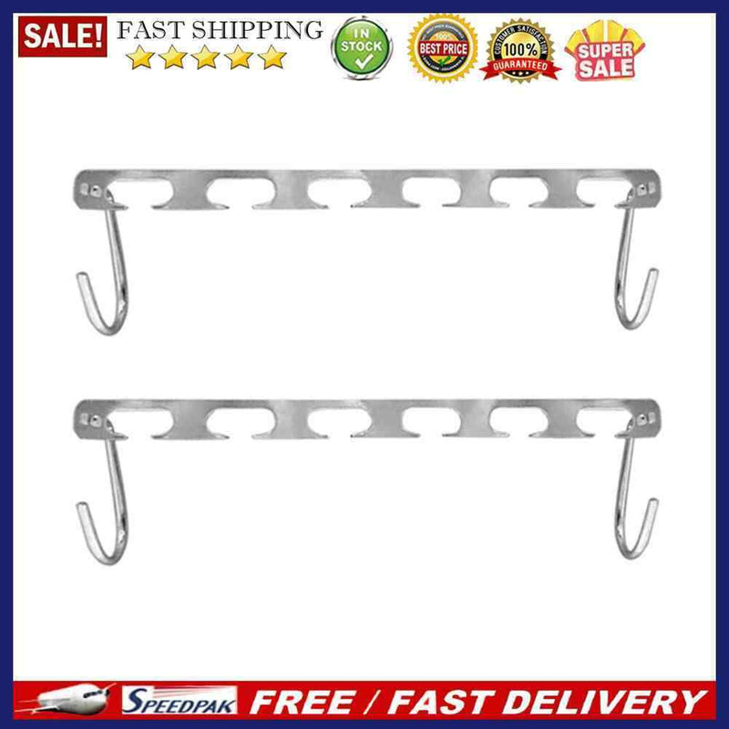 Half Toroidal Universal Metal Clothes Closet Hangers Practical Racks(2pcs)