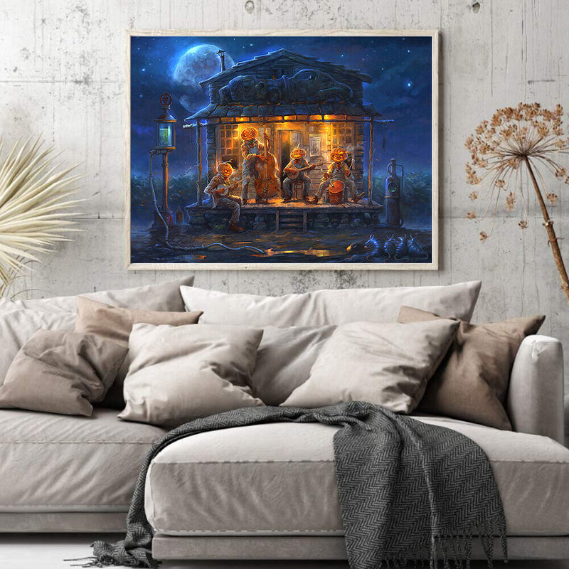Halloween Pumpkin Canvas Paint By Numbers Oil Hand Painted Drawing Home Decor