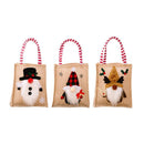 Christmas Decoration Burlap Gift Bag Cartoon Handbag for Candy Containers (B)