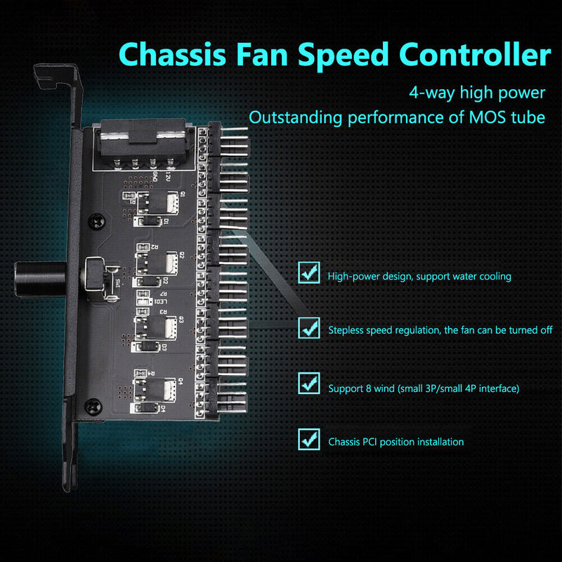 Speed Controller Adapter CPU HUB Splitter Cooler Single-Channel Control for Fans