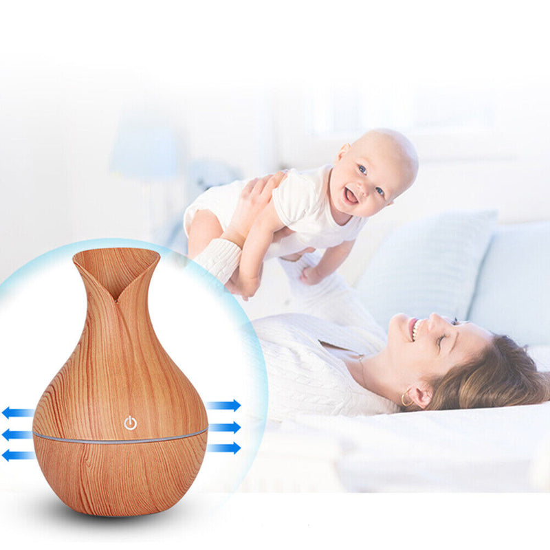 Ultrasonic Humidifier Fashion Bedroom Mini Electric Wood Grain Aroma Humidifier