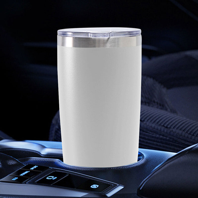 Thermal Car Mug Cup Stainless Coffee Vacuum Insulated Water Bottle (White) Newly