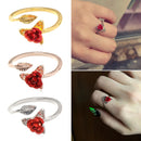 Finger Wear Opening Thimble Crochet Loop Sewing Knitting Ring Rose Flower Shape