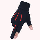 Fishing Catching Gloves Outdoor Sport Anti-slip 2 Cut Finger Mittens (Red) Newly