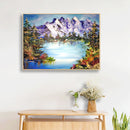 DIY Full Round Drill Diamond Painting Mountain River Mosaic Rhinestone Draw