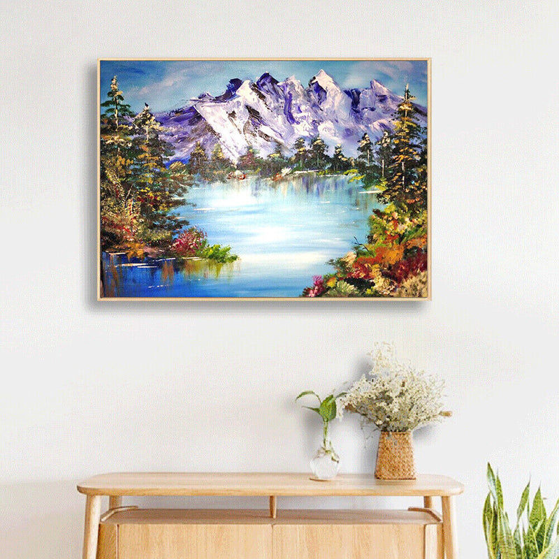 DIY Full Round Drill Diamond Painting Mountain River Mosaic Rhinestone Draw