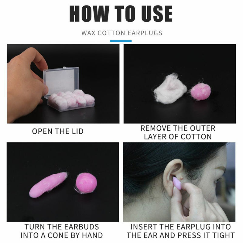 Soft Swimming Ear Plugs Sleeping Snoring Noise Reduction Wax Cotton Earplugs