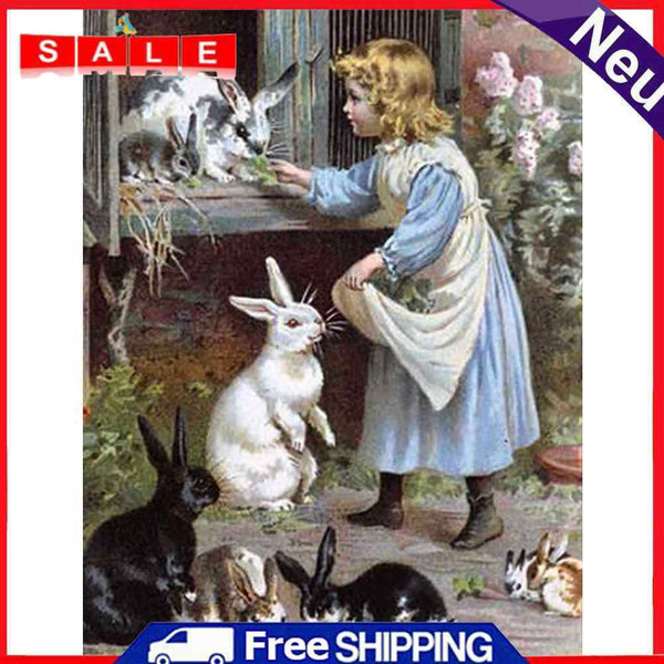 Oil Paint By Numbers Girl Color Drawing Frameless Hand Painted Picture Decor Kit