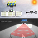 LED Wall-Mounted Solar 3 Head Motion Sensor Garden Outdoor Light (168LED) Newly