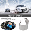 Metal Racing Car Cold Air Intake 2.5-5 inch Neck Cone Filter Heat Shield Cover