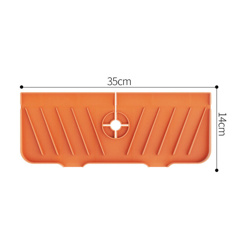 Mat Sink Splash Guard Water Catcher Drying Pads for Kitchen (Orange)