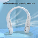 Bladeless Portable Neck Hanging Fan Rechargeable Light Cooling Fan (White)