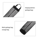 Portable Hanging Trash Garbage Bag Holder Kitchen Storage Organizer (Black)