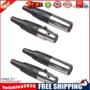 2 Pairs 3 Pin Male + Female Mini XLR Plugs Audio Connectors for Microphone
