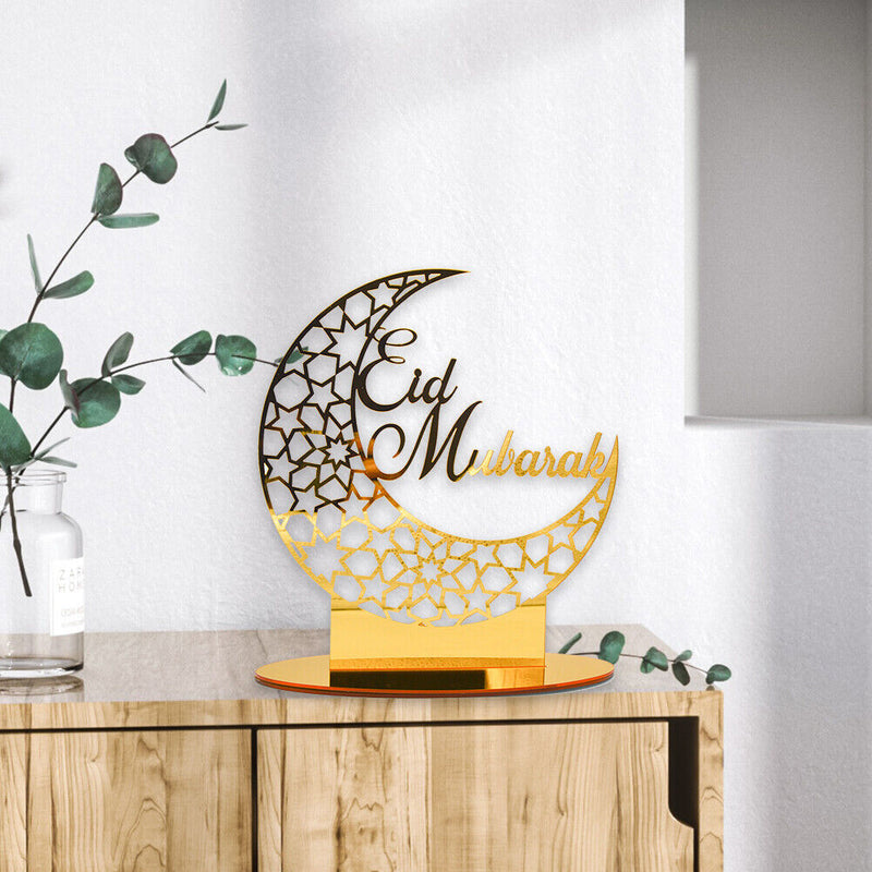 EID Mubarak Supplies Acrylic Islamic Muslim Ramadan Desktop Decorations Ornament