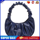 Fashion Cloud Pleated Shoulder Bag PU Summer Underarm Handbag (Dark Green)
