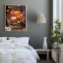 DIY Pumpkin and Bird Oil Paint by Numbers Drawing on Canvas Pictures Home Decor