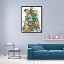 Christmas Bear Printed Cross Stitch Kits DIY 11CT Xmas Home Decor Children Gi