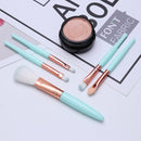 5x Eyes Makeup Brushes Set Portable Eyeshadow Eyebrows Beauty Pens (Green)