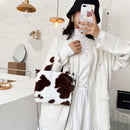 Plush Messenger Bag Women Winter Fashion Shoulder Fluffy Handbag (Brown)