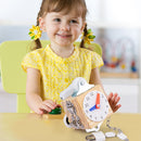 Baby Kids Busy Block Wooden Activity Play Cube Educational Basic Skills Board