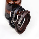 Men Women Wrap Braided Wristband Cuff Punk Leather Bracelet Bangle (Brown) Newly