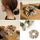 PU Leather Elastic Scrunchies Lady Hairband Rope Ponytail Holder Loop Headdress