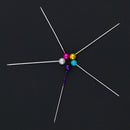 100pcs 4cm sewing head pin round straight bead needles stainless steel + PVC multicolor N