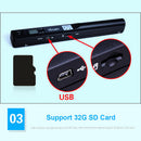 Handheld Portable Image Document Scanner A4 900DPI JPEG/PDF Scanner (Black)