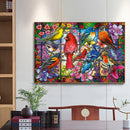 DIY Full Round Drill Rhinestone Diamond Painting Stained Glass Bird Craft Art