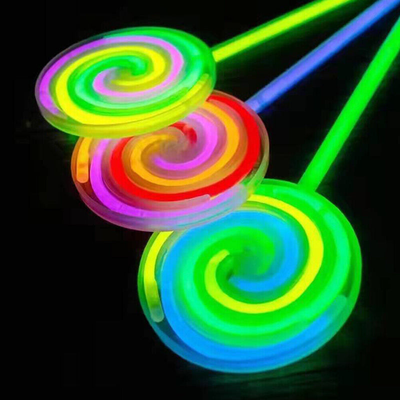 Rotating LED Lolly Fairy Wands Flashing Plastic Glow Sticks Party Supplies