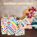 Easter Paper Bag 24 Sets Wrapped Treat Bag with Stickers Clips 10m Ropes